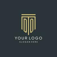 DO monogram with modern and luxury shield shape design style vector