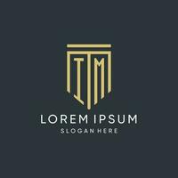 IM monogram with modern and luxury shield shape design style vector
