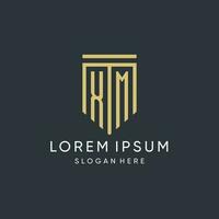 XM monogram with modern and luxury shield shape design style vector
