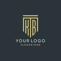 KB monogram with modern and luxury shield shape design style vector