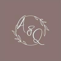 AQ wedding initials monogram logo ideas vector