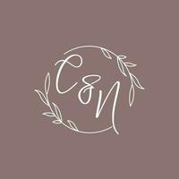 CN wedding initials monogram logo ideas vector