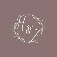 HZ wedding initials monogram logo ideas vector