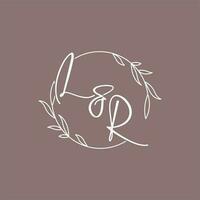 LR wedding initials monogram logo ideas vector