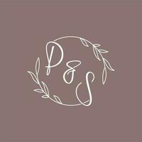 PS wedding initials monogram logo ideas vector