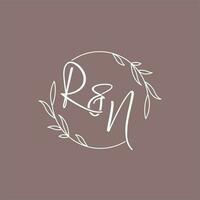 RN wedding initials monogram logo ideas vector