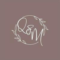 QM wedding initials monogram logo ideas vector