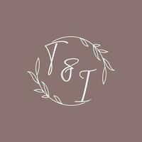 TI wedding initials monogram logo ideas vector