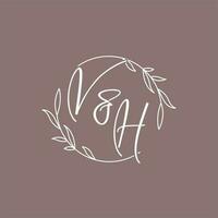 VH wedding initials monogram logo ideas vector