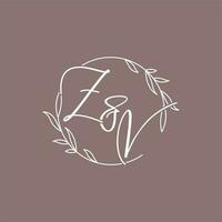 ZV wedding initials monogram logo ideas vector