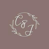 CJ wedding initials monogram logo ideas vector