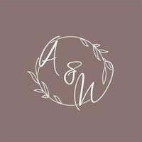 AW wedding initials monogram logo ideas vector