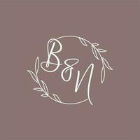 BN wedding initials monogram logo ideas vector