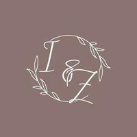 iz Boda iniciales monograma logo ideas vector