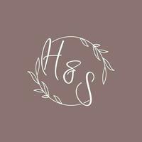 HS wedding initials monogram logo ideas vector