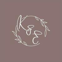 KE wedding initials monogram logo ideas vector