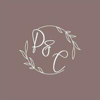 PC wedding initials monogram logo ideas vector