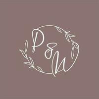 PW wedding initials monogram logo ideas vector