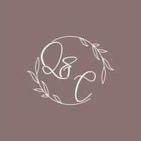 QC wedding initials monogram logo ideas vector