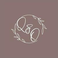 QO wedding initials monogram logo ideas vector