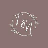 TN wedding initials monogram logo ideas vector