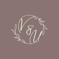 VU wedding initials monogram logo ideas vector