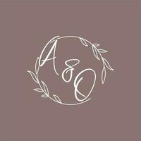 AO wedding initials monogram logo ideas vector