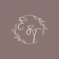 ET wedding initials monogram logo ideas vector