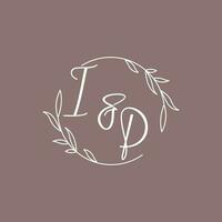 IP wedding initials monogram logo ideas vector