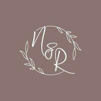 NR wedding initials monogram logo ideas vector