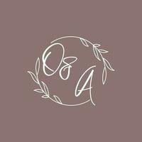 OA wedding initials monogram logo ideas vector