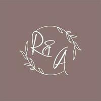 RA wedding initials monogram logo ideas vector