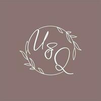 UQ wedding initials monogram logo ideas vector