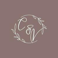 CV wedding initials monogram logo ideas vector