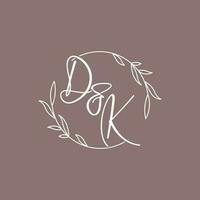 DK wedding initials monogram logo ideas vector