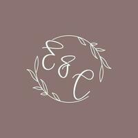EC wedding initials monogram logo ideas vector