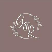 GR wedding initials monogram logo ideas vector