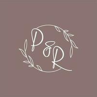 PR wedding initials monogram logo ideas vector