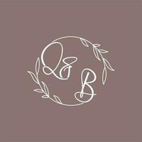 QB wedding initials monogram logo ideas vector