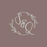 SQ wedding initials monogram logo ideas vector