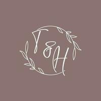 TH wedding initials monogram logo ideas vector