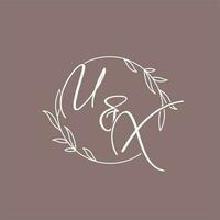 ux Boda iniciales monograma logo ideas vector