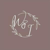 WI wedding initials monogram logo ideas vector