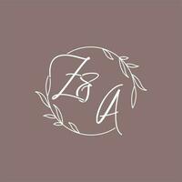 ZA wedding initials monogram logo ideas vector