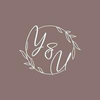 Yu Boda iniciales monograma logo ideas vector