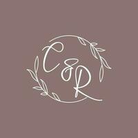 CR wedding initials monogram logo ideas vector