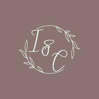 IC wedding initials monogram logo ideas vector