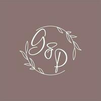 GP wedding initials monogram logo ideas vector