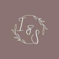 IS wedding initials monogram logo ideas vector