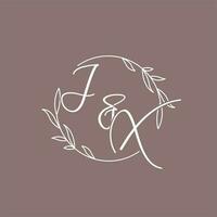 JX wedding initials monogram logo ideas vector